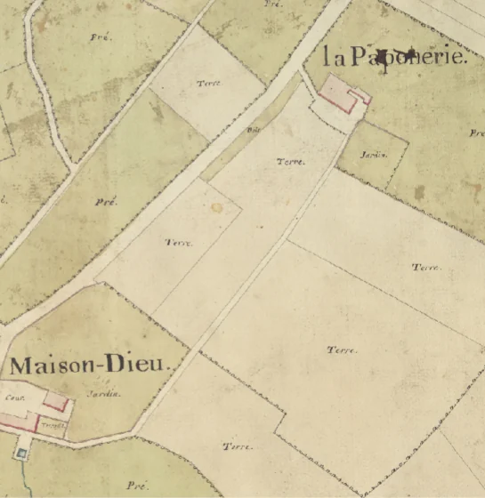 Maison La Paponerie sur l'Atlas Dutreix - Plan d'ensemble géométrique